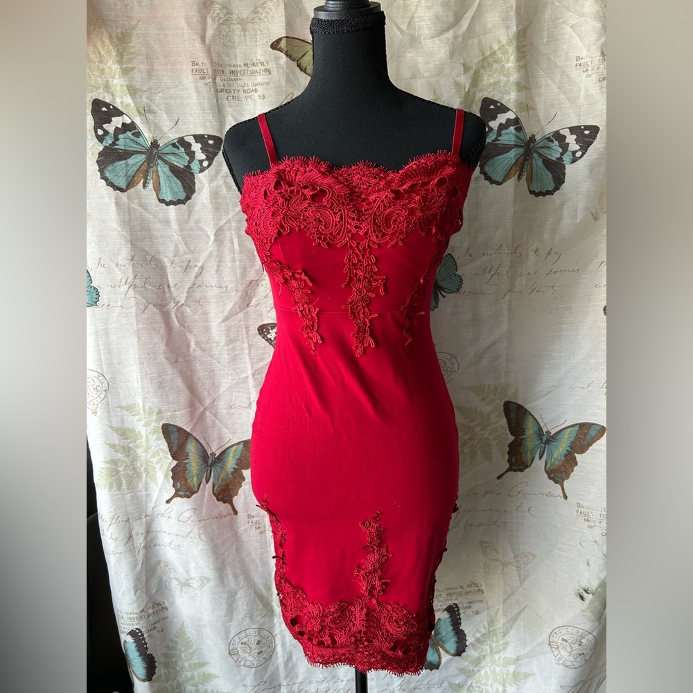 Haute Monde‎ lace-accented pencil dress